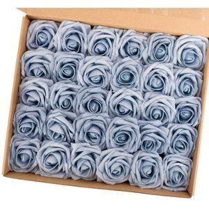30 count Light Dusty Blue Roses Artificial Flowers Wedding Bouquet Centerpiece